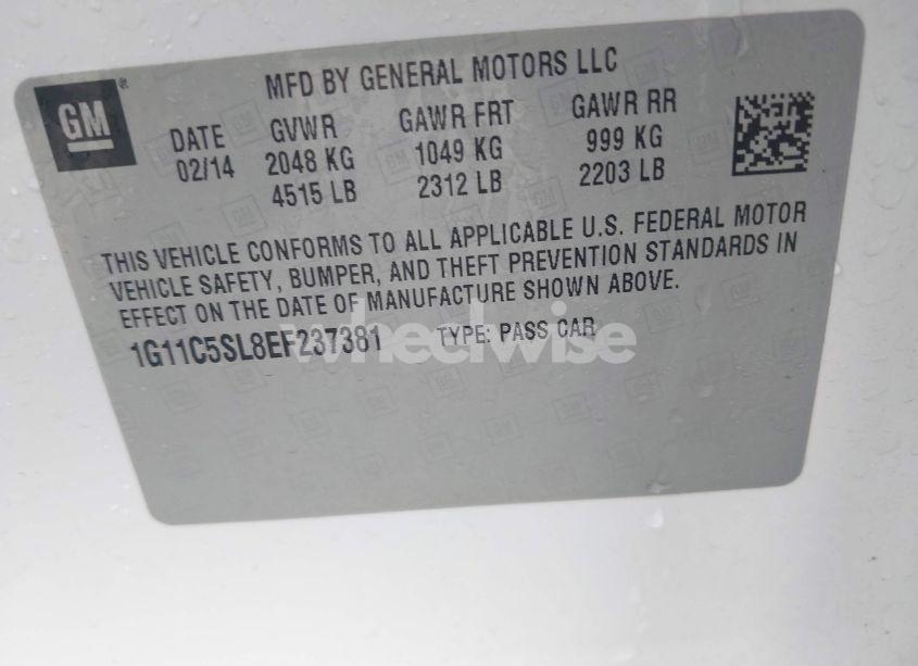 Photo 9 of 2014 Chevrolet Malibu 1LT (VIN 1G11C5SL8EF237381)