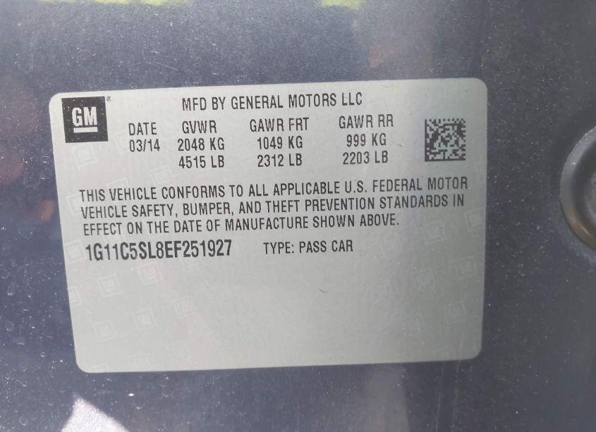 Photo 9 of 2014 Chevrolet Malibu 1LT (VIN 1G11C5SL8EF251927)