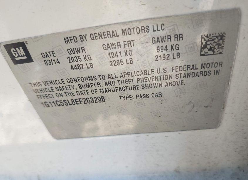 Photo 9 of 2014 Chevrolet Malibu 1LT (VIN 1G11C5SL8EF263298)