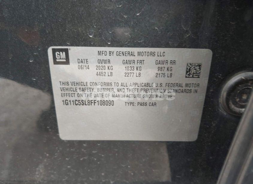 Photo 9 of 2015 Chevrolet Malibu 1LT (VIN 1G11C5SL8FF108090)