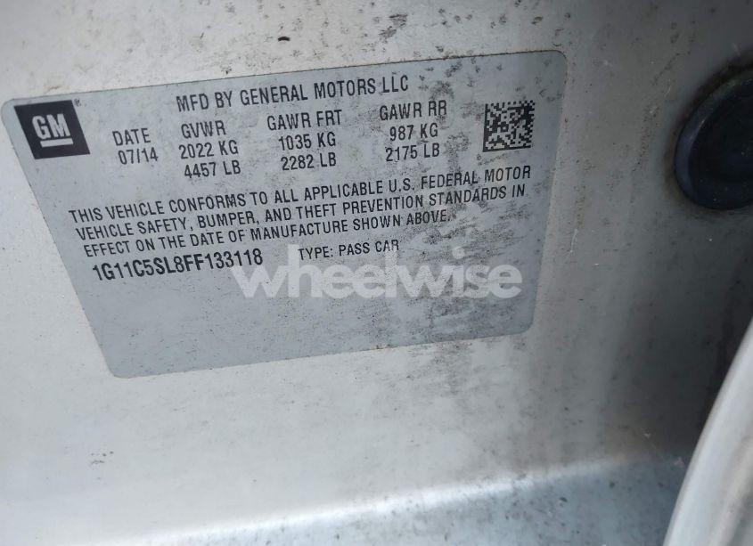Photo 9 of 2015 Chevrolet Malibu 1LT (VIN 1G11C5SL8FF133118)