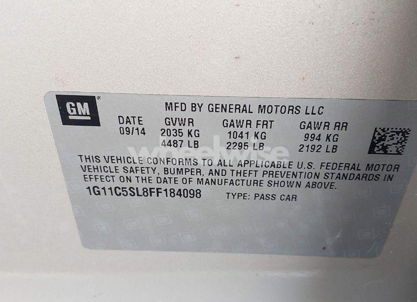 Photo 9 of 2015 Chevrolet Malibu 1LT (VIN 1G11C5SL8FF184098)