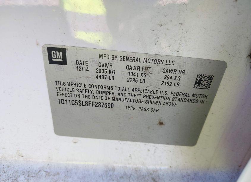 Photo 9 of 2015 Chevrolet Malibu 1LT (VIN 1G11C5SL8FF237690)