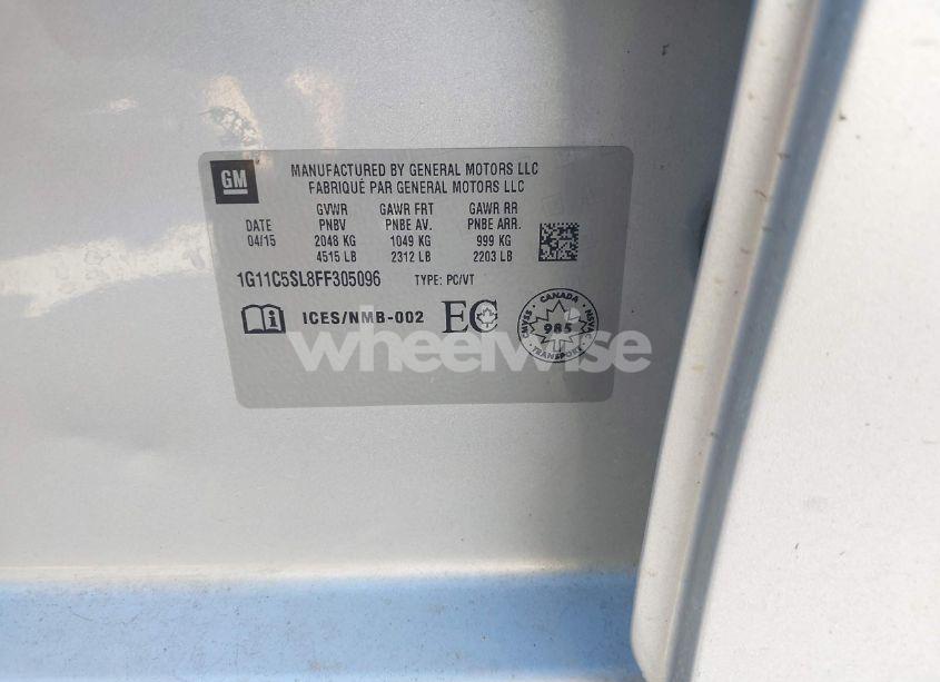 Photo 9 of 2015 Chevrolet Malibu 1LT (VIN 1G11C5SL8FF305096)