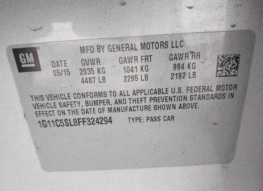 Photo 9 of 2015 Chevrolet Malibu 1LT (VIN 1G11C5SL8FF324294)