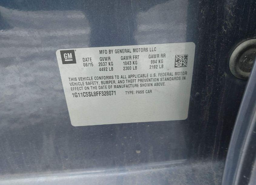 Photo 9 of 2015 Chevrolet Malibu 1LT (VIN 1G11C5SL8FF328071)
