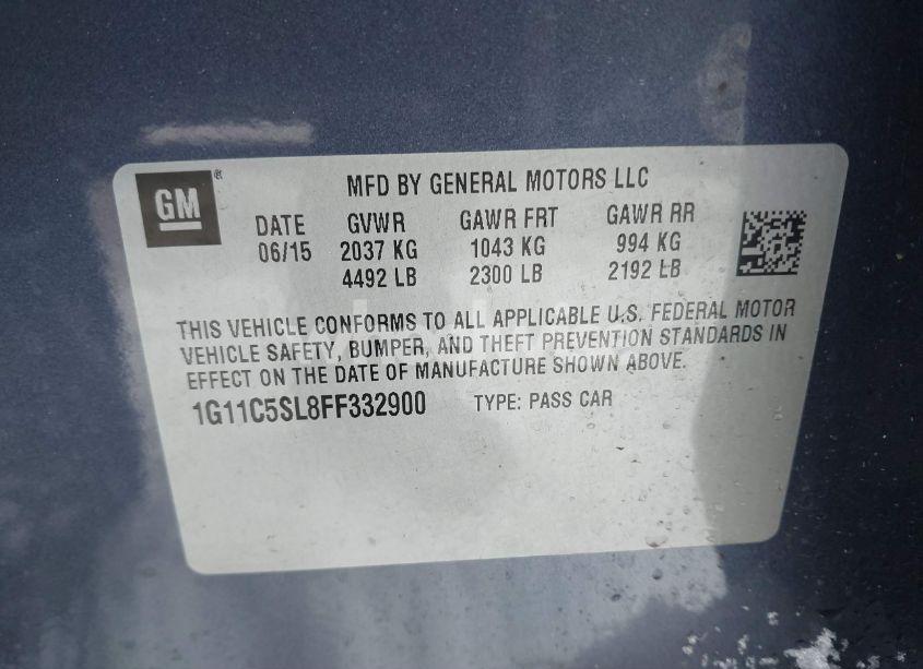 Photo 9 of 2015 Chevrolet Malibu 1LT (VIN 1G11C5SL8FF332900)