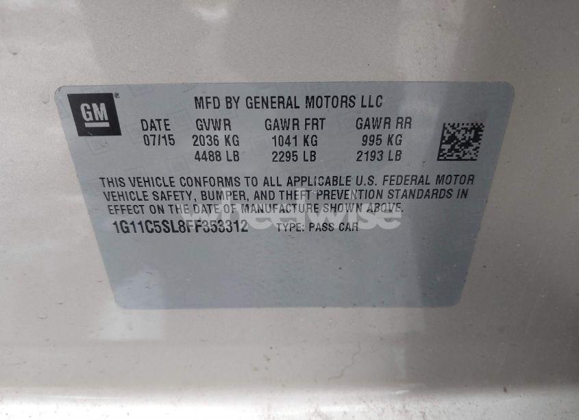 Photo 9 of 2015 Chevrolet Malibu 1LT (VIN 1G11C5SL8FF353312)