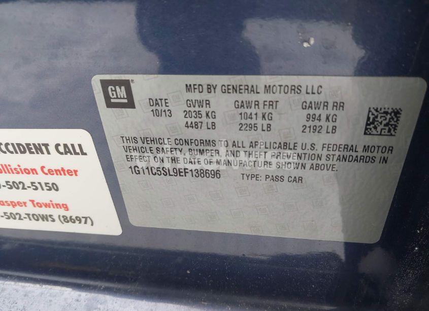 Photo 9 of 2014 Chevrolet Malibu 1LT (VIN 1G11C5SL9EF138696)