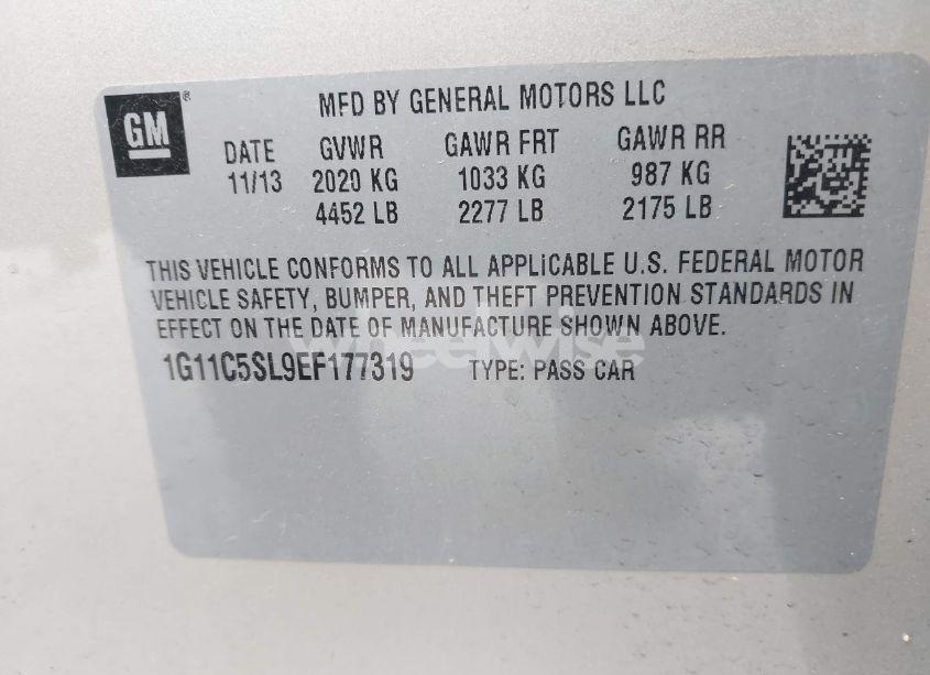 Photo 9 of 2014 Chevrolet Malibu 1LT (VIN 1G11C5SL9EF177319)