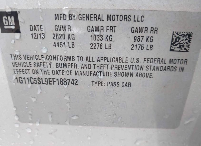 Photo 9 of 2014 Chevrolet Malibu 1LT (VIN 1G11C5SL9EF188742)