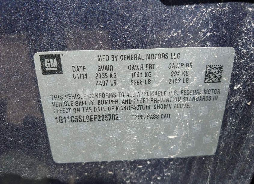 Photo 9 of 2014 Chevrolet Malibu 1LT (VIN 1G11C5SL9EF205782)