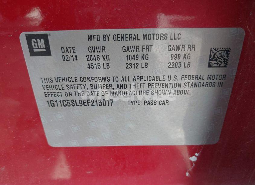 Photo 9 of 2014 Chevrolet Malibu 1LT (VIN 1G11C5SL9EF215017)