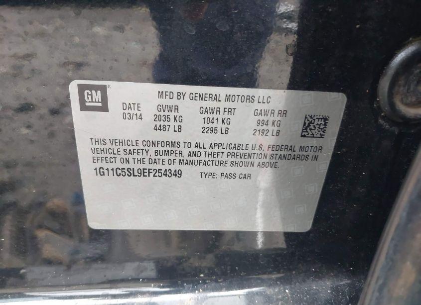 Photo 9 of 2014 Chevrolet Malibu 1LT (VIN 1G11C5SL9EF254349)
