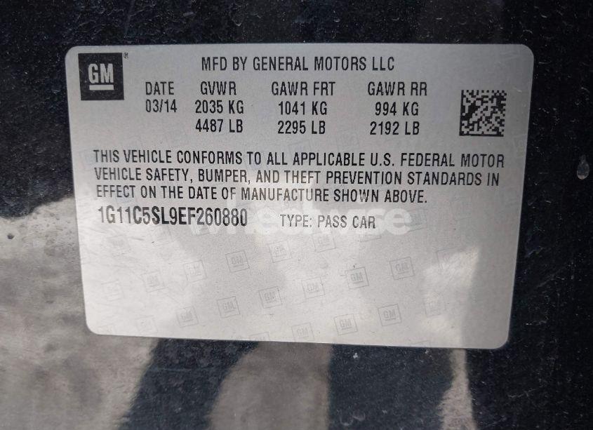 Photo 9 of 2014 Chevrolet Malibu 1LT (VIN 1G11C5SL9EF260880)