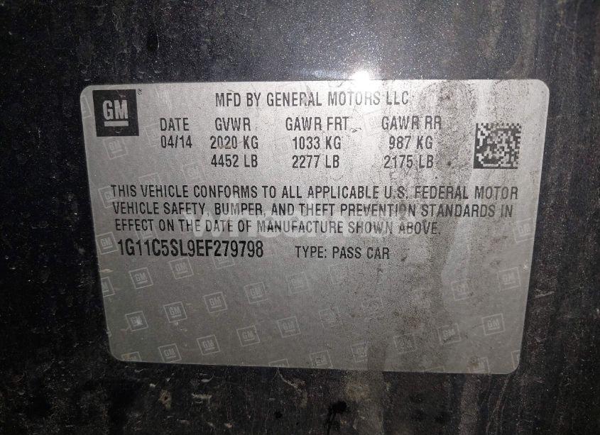Photo 9 of 2014 Chevrolet Malibu 1LT (VIN 1G11C5SL9EF279798)