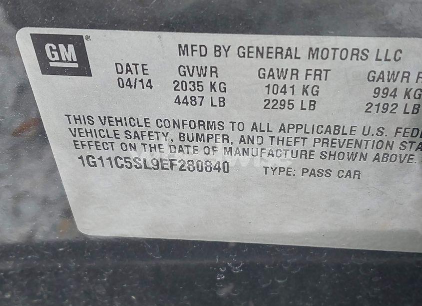 Photo 9 of 2014 Chevrolet Malibu 1LT (VIN 1G11C5SL9EF280840)