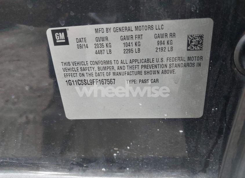 Photo 9 of 2015 Chevrolet Malibu 1LT (VIN 1G11C5SL9FF167567)