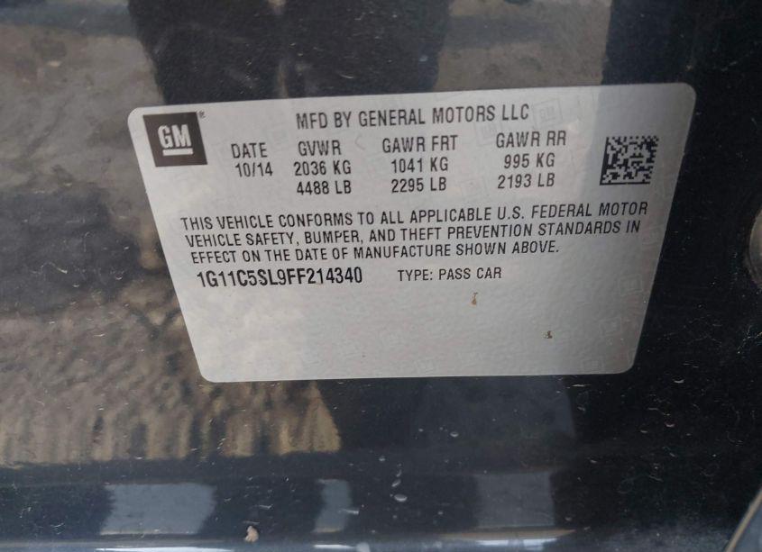Photo 9 of 2015 Chevrolet Malibu 1LT (VIN 1G11C5SL9FF214340)