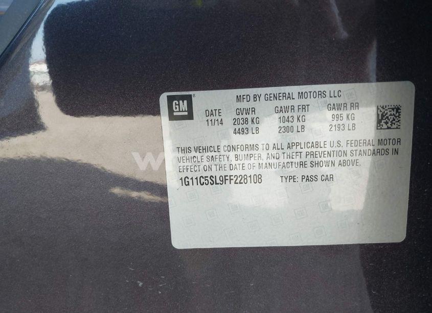 Photo 9 of 2015 Chevrolet Malibu 1LT (VIN 1G11C5SL9FF228108)