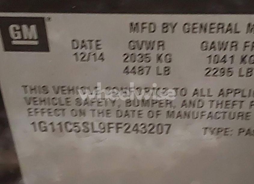 Photo 9 of 2015 Chevrolet Malibu 1LT (VIN 1G11C5SL9FF243207)