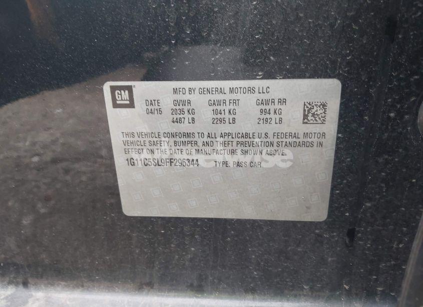 Photo 9 of 2015 Chevrolet Malibu 1LT (VIN 1G11C5SL9FF296344)