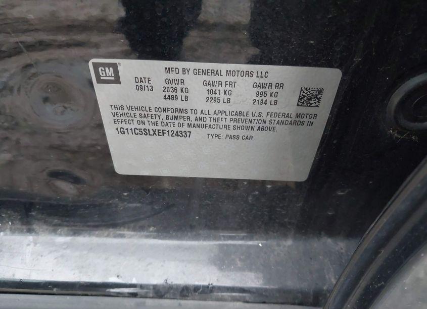 Photo 9 of 2014 Chevrolet Malibu 1LT (VIN 1G11C5SLXEF124337)