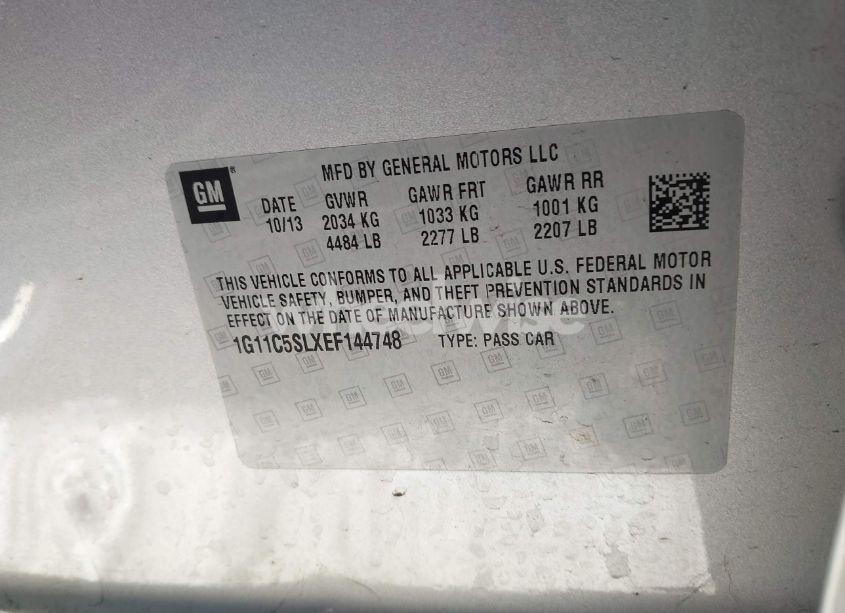 Photo 9 of 2014 Chevrolet Malibu 1LT (VIN 1G11C5SLXEF144748)