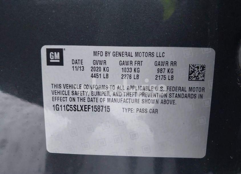 Photo 9 of 2014 Chevrolet Malibu 1LT (VIN 1G11C5SLXEF158715)