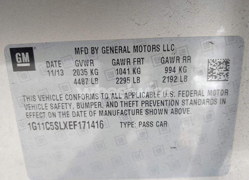 Photo 9 of 2014 Chevrolet Malibu 1LT (VIN 1G11C5SLXEF171416)