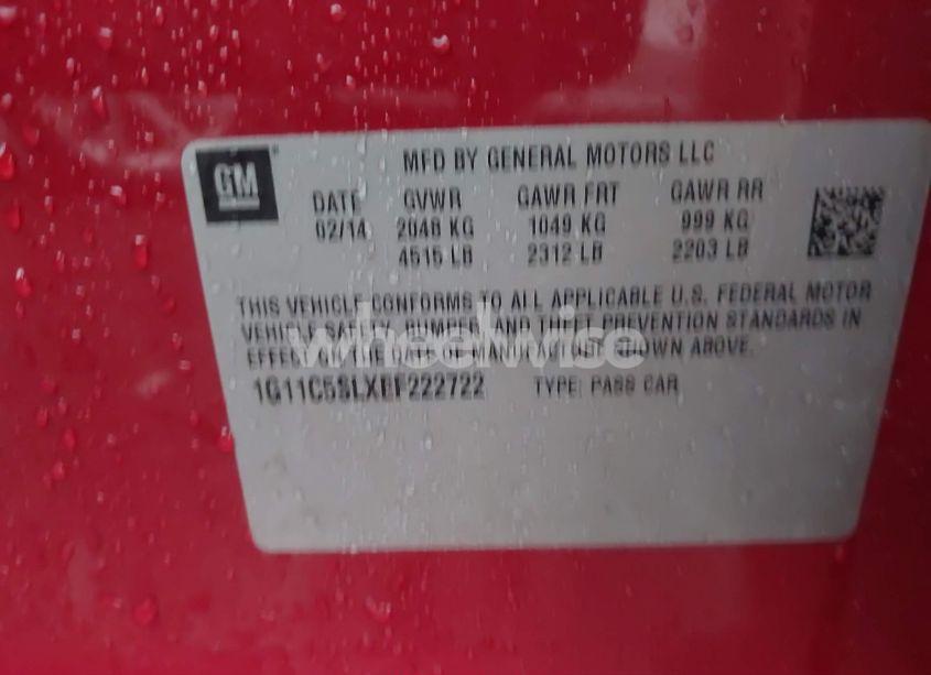Photo 9 of 2014 Chevrolet Malibu 1LT (VIN 1G11C5SLXEF222722)