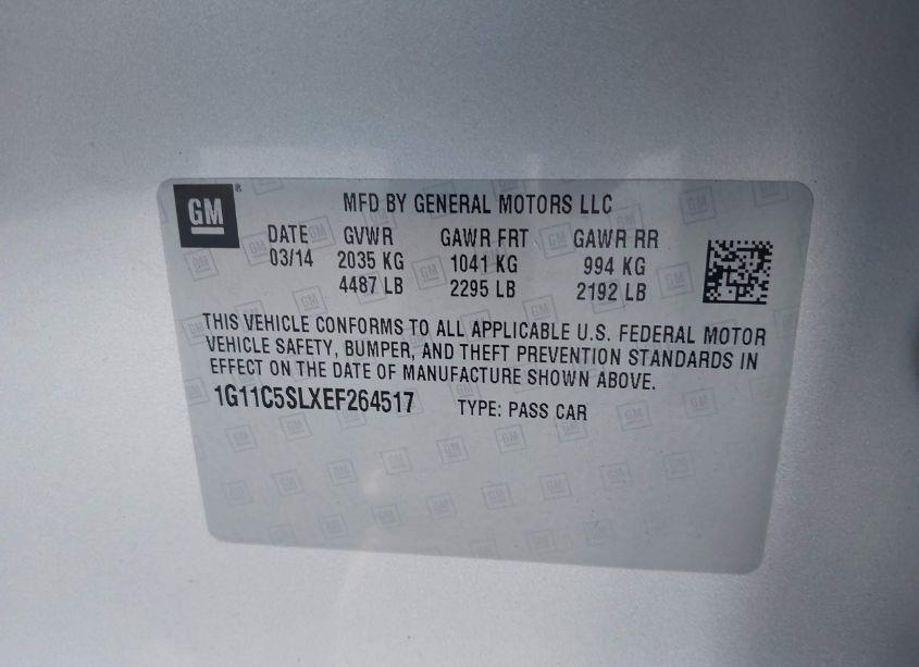 Photo 9 of 2014 Chevrolet Malibu 1LT (VIN 1G11C5SLXEF264517)