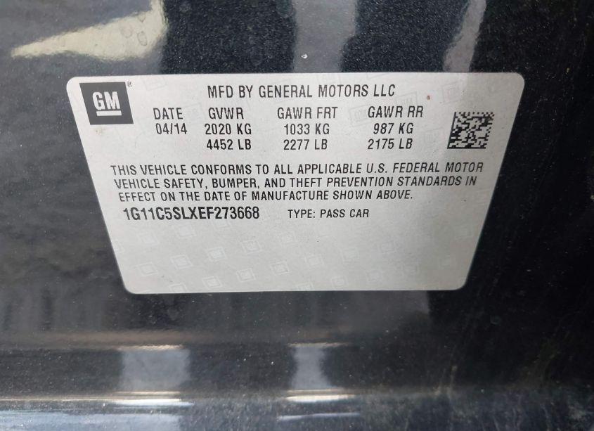 Photo 9 of 2014 Chevrolet Malibu 1LT (VIN 1G11C5SLXEF273668)