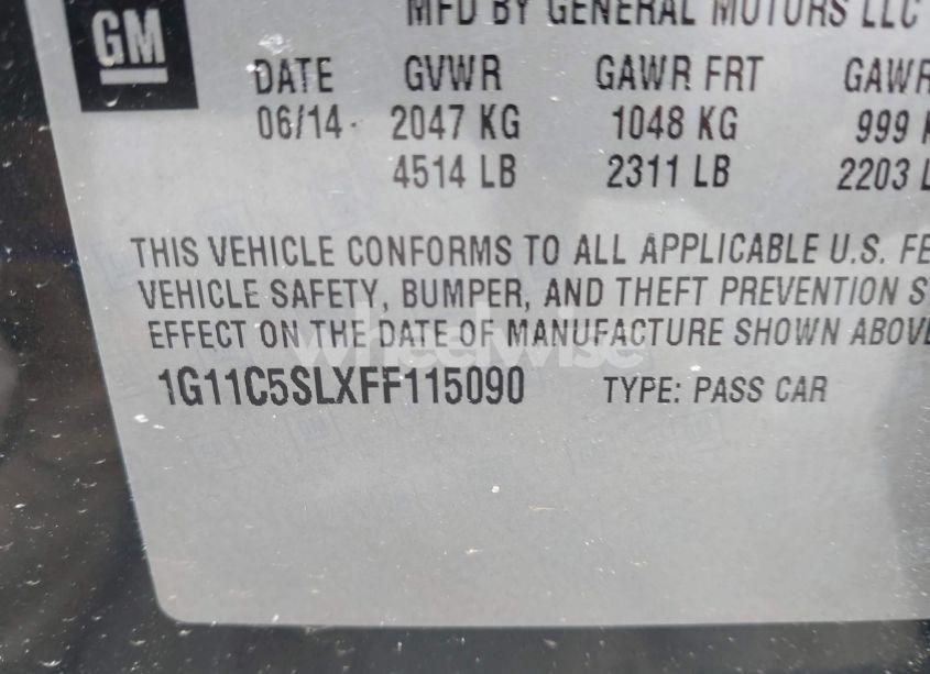 Photo 9 of 2015 Chevrolet Malibu 1LT (VIN 1G11C5SLXFF115090)