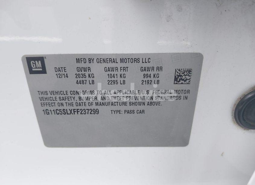 Photo 9 of 2015 Chevrolet Malibu 1LT (VIN 1G11C5SLXFF237299)