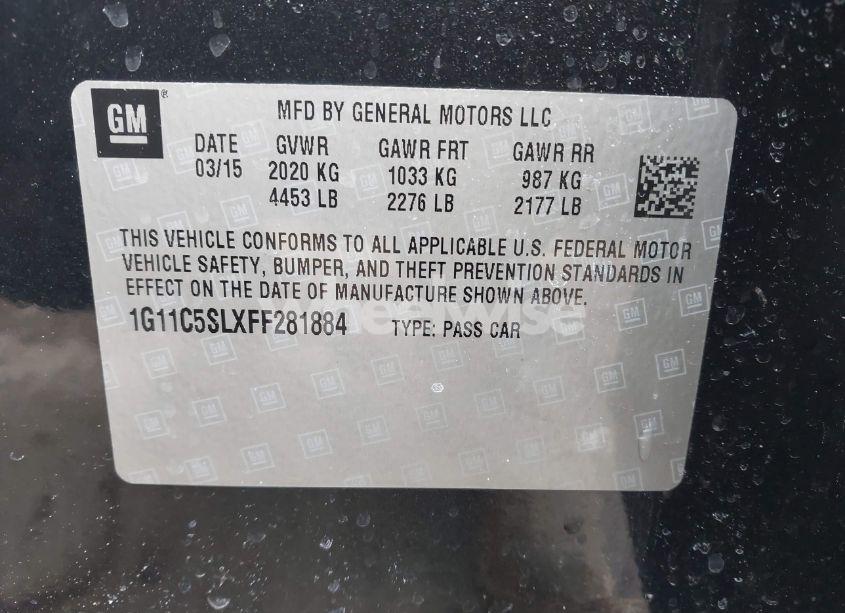 Photo 9 of 2015 Chevrolet Malibu 1LT (VIN 1G11C5SLXFF281884)