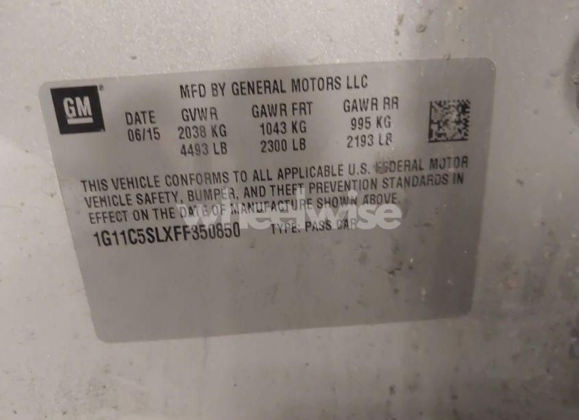 Photo 9 of 2015 Chevrolet Malibu 1LT (VIN 1G11C5SLXFF350850)