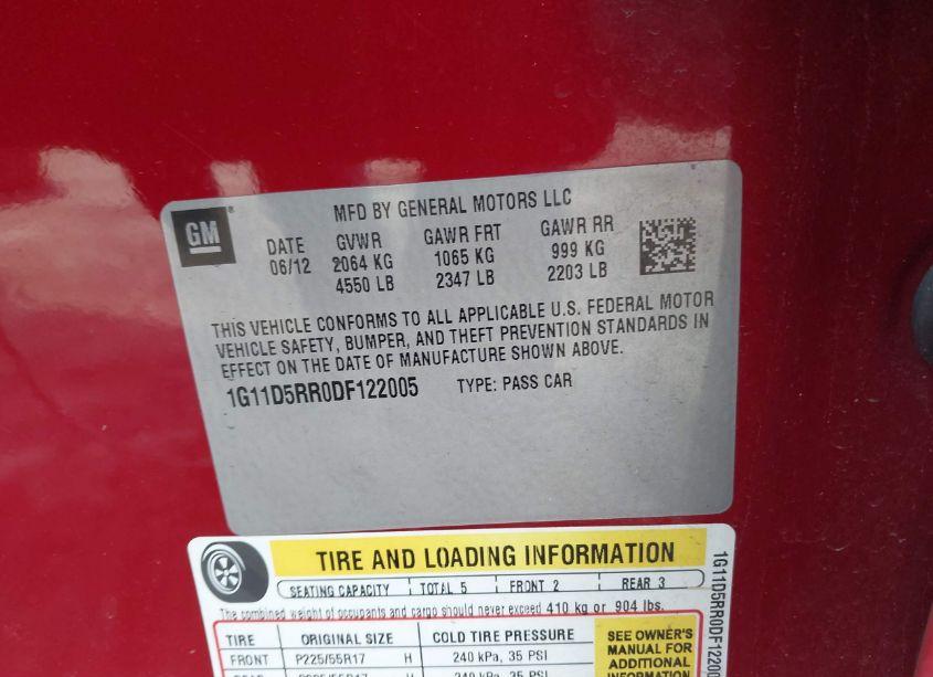 Photo 9 of 2013 Chevrolet Malibu ECO (VIN 1G11D5RR0DF122005)