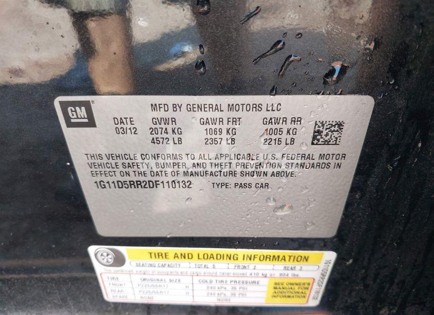 Photo 9 of 2013 Chevrolet Malibu ECO (VIN 1G11D5RR2DF110132)