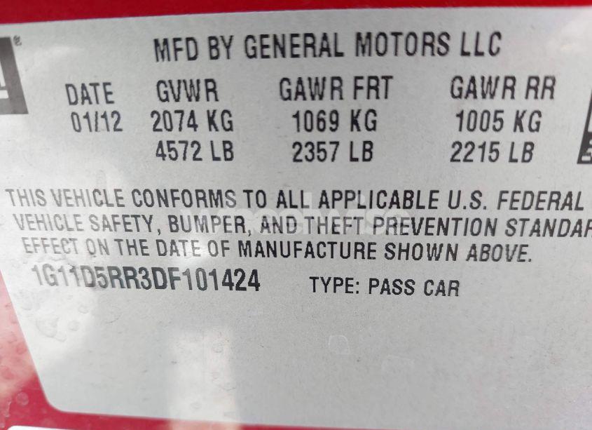 Photo 9 of 2013 Chevrolet Malibu ECO (VIN 1G11D5RR3DF101424)