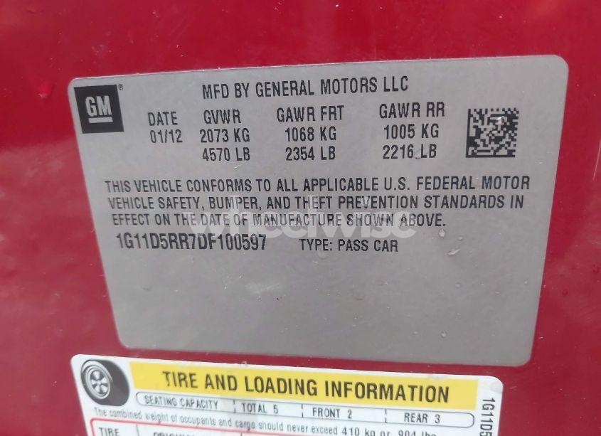 Photo 9 of 2013 Chevrolet Malibu ECO (VIN 1G11D5RR7DF100597)