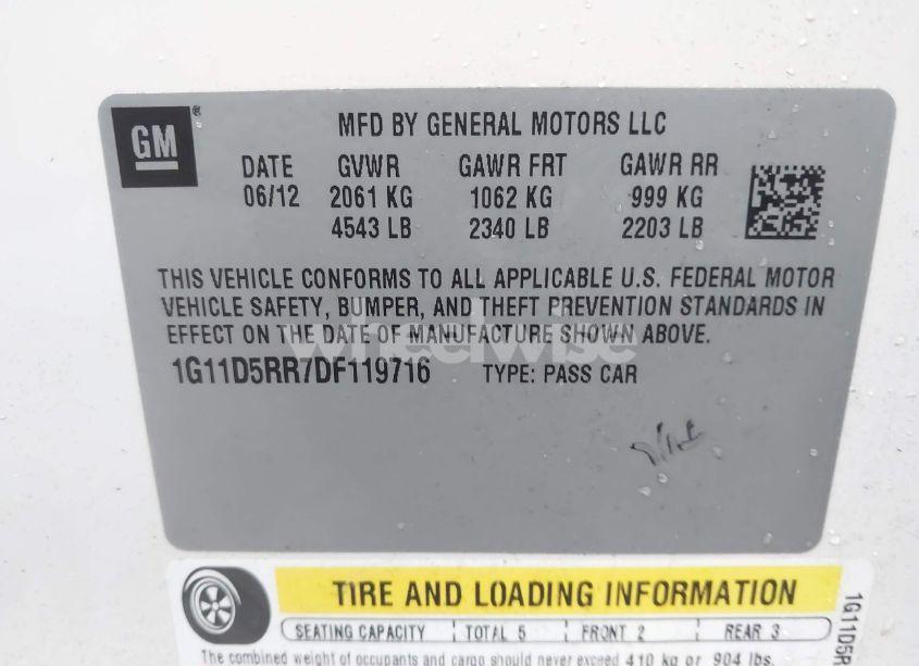 Photo 9 of 2013 Chevrolet Malibu ECO (VIN 1G11D5RR7DF119716)