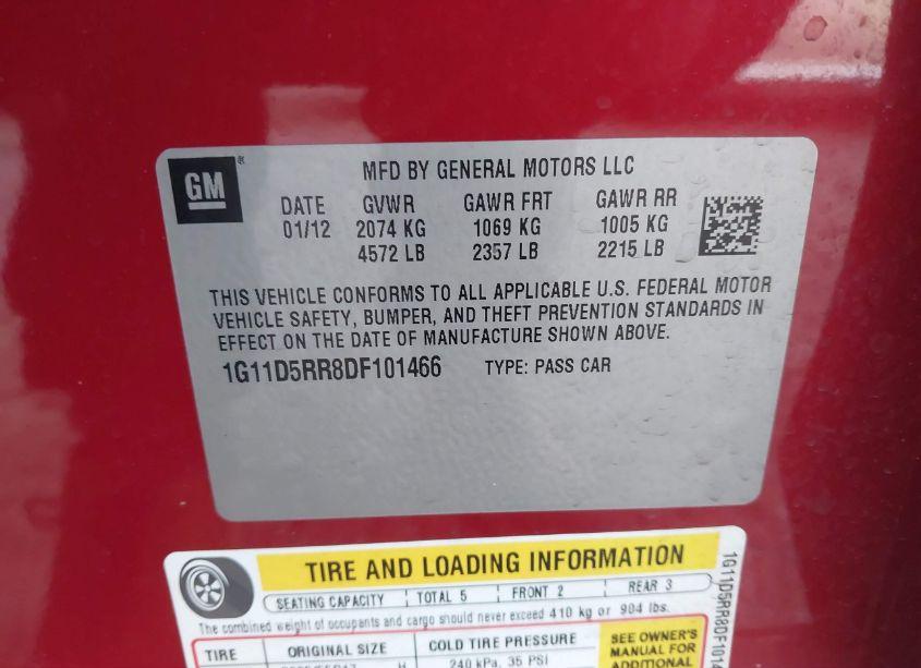Photo 9 of 2013 Chevrolet Malibu ECO (VIN 1G11D5RR8DF101466)
