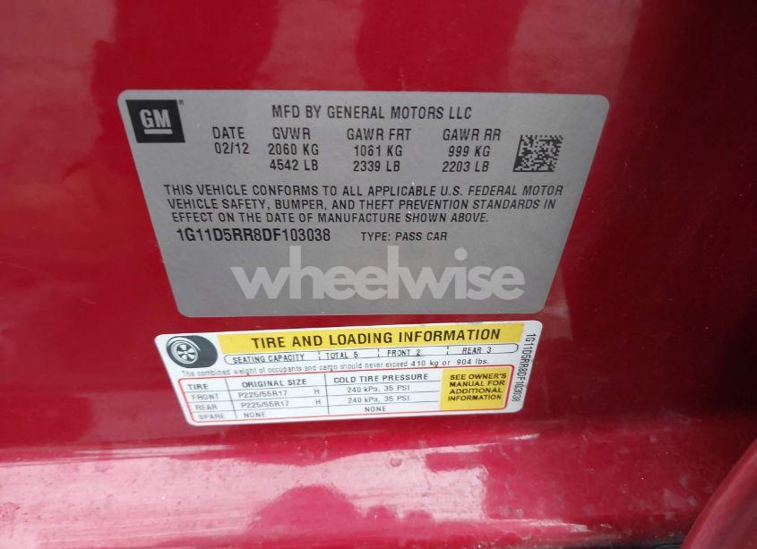 Photo 9 of 2013 Chevrolet Malibu ECO (VIN 1G11D5RR8DF103038)