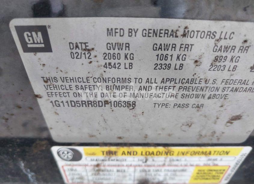 Photo 9 of 2013 Chevrolet Malibu ECO (VIN 1G11D5RR8DF106358)