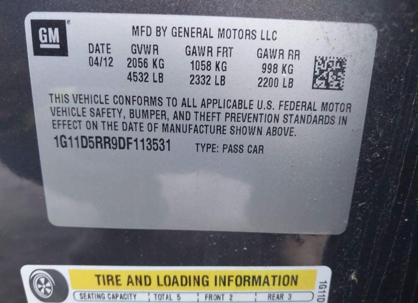 Photo 9 of 2013 Chevrolet Malibu ECO (VIN 1G11D5RR9DF113531)