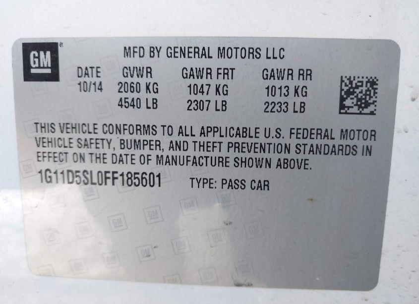 Photo 9 of 2015 Chevrolet Malibu 2LT (VIN 1G11D5SL0FF185601)