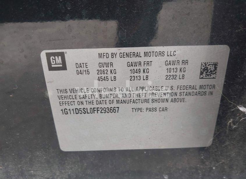Photo 9 of 2015 Chevrolet Malibu 2LT (VIN 1G11D5SL0FF293667)
