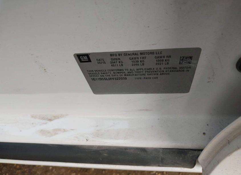 Photo 9 of 2015 Chevrolet Malibu 2LT (VIN 1G11D5SL0FF322939)