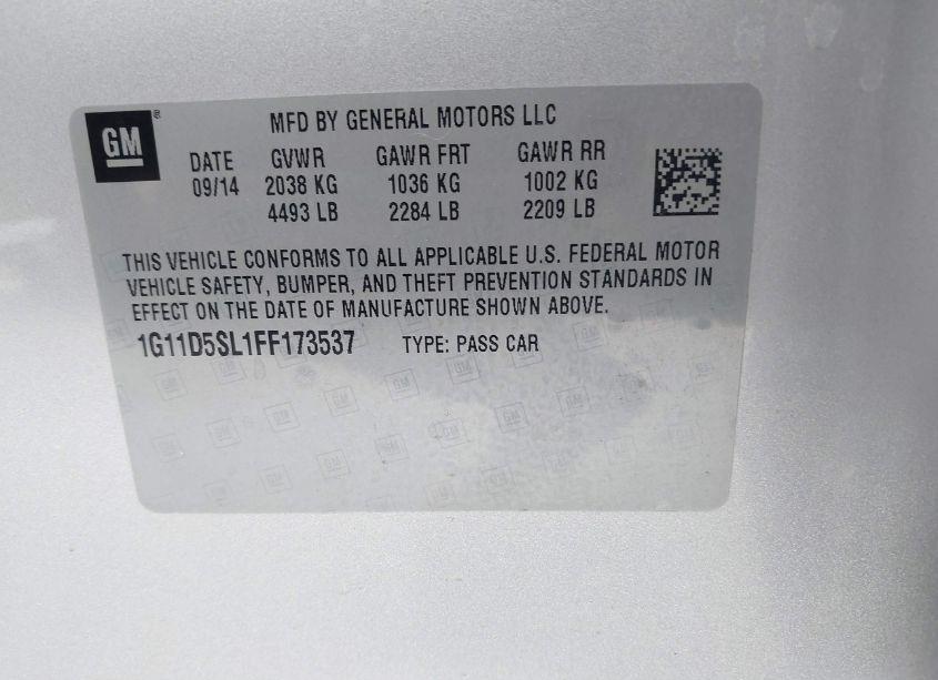 Photo 9 of 2015 Chevrolet Malibu 2LT (VIN 1G11D5SL1FF173537)